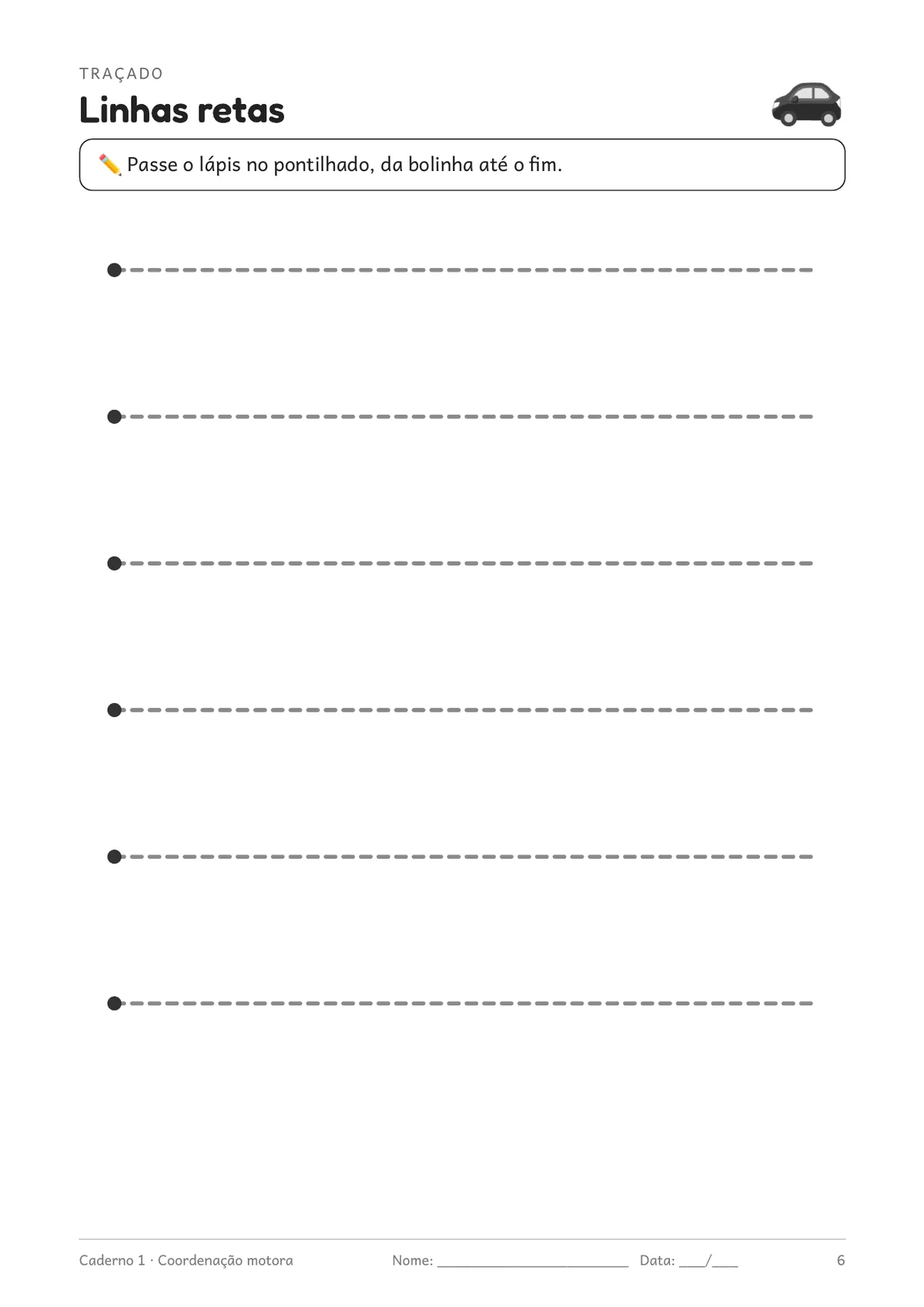 Página real do PDF Kit Alfabetização: caderno 1, traçado