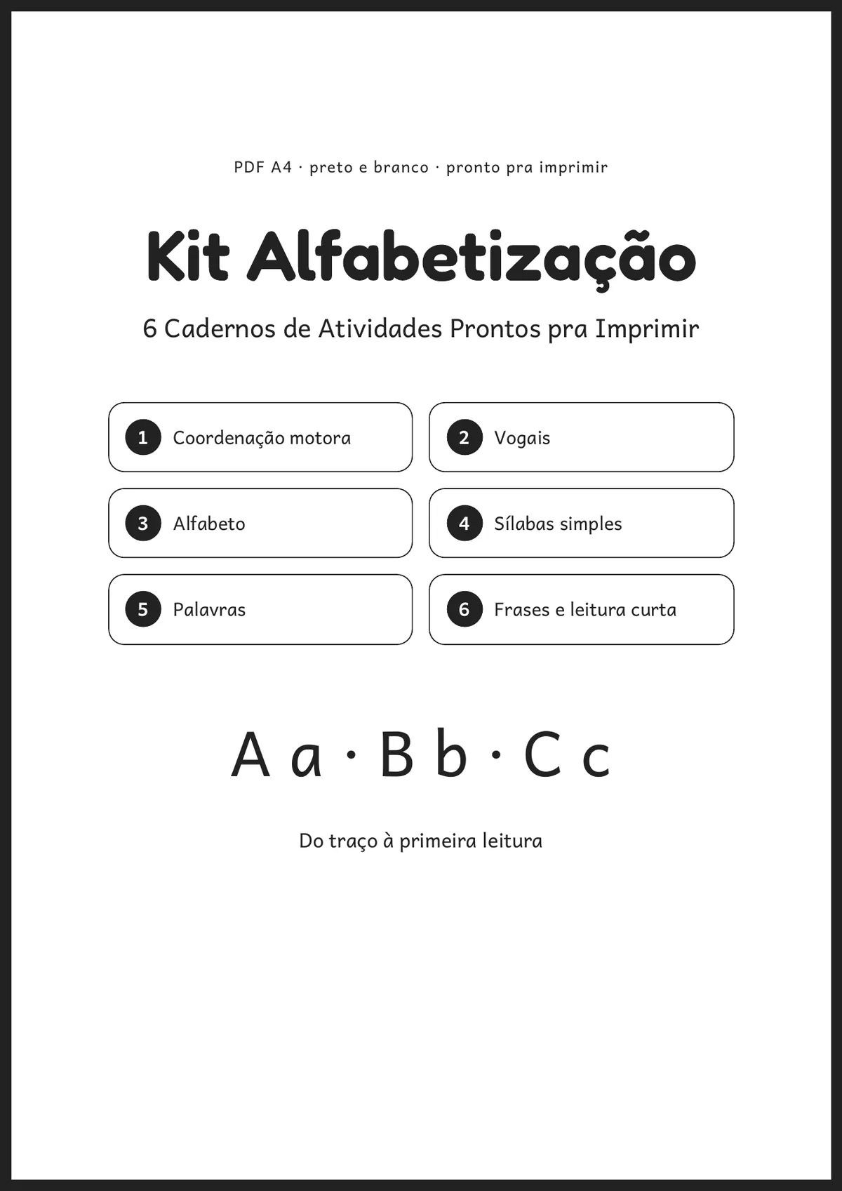 Página real do PDF Kit Alfabetização: capa do kit
